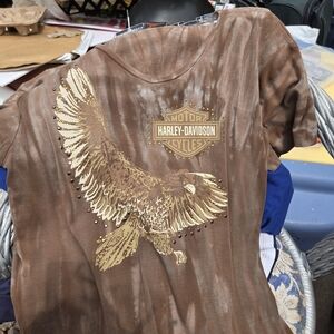 Harley-Davidson Brown and Gold Eagle Top